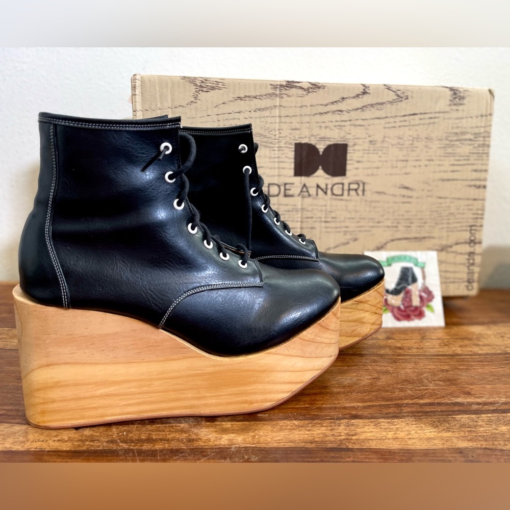 Deandri Olga platform boots 10 wood goth aesthetic dollcore lolita rocking horse